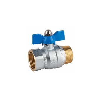 Rutulinis žalvarinis ventilis ½" išorinis/vidinis sriegis (trumpa rankena)